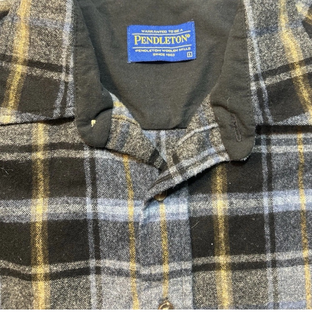 Pendleton Trail Shirt Large patch elbows virgin W… - image 3